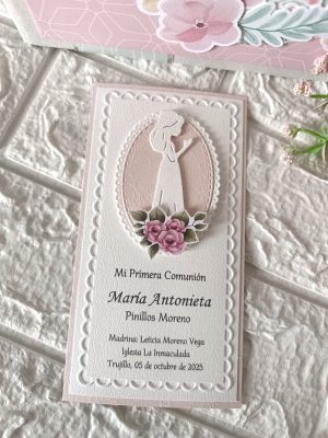 ESTAMPITA RELIEVE COMUNIÓN NIÑA – Ref: 0000003