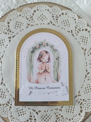 ESTAMPITA RELIEVE COMUNIÓN NIÑA – Ref: 0000013