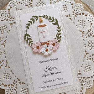 ESTAMPITA RELIEVE COMUNIÓN NIÑA – Ref: 0000016