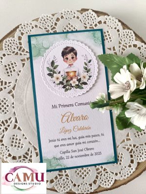ESTAMPITA RELIEVE COMUNIÓN NIÑO – Ref: 0000017