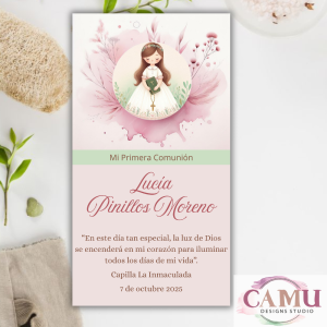 Estampa Comunión Niña