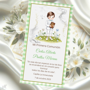 Estampa Comunión Niño