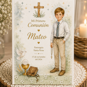 Estampa Comunión Niño