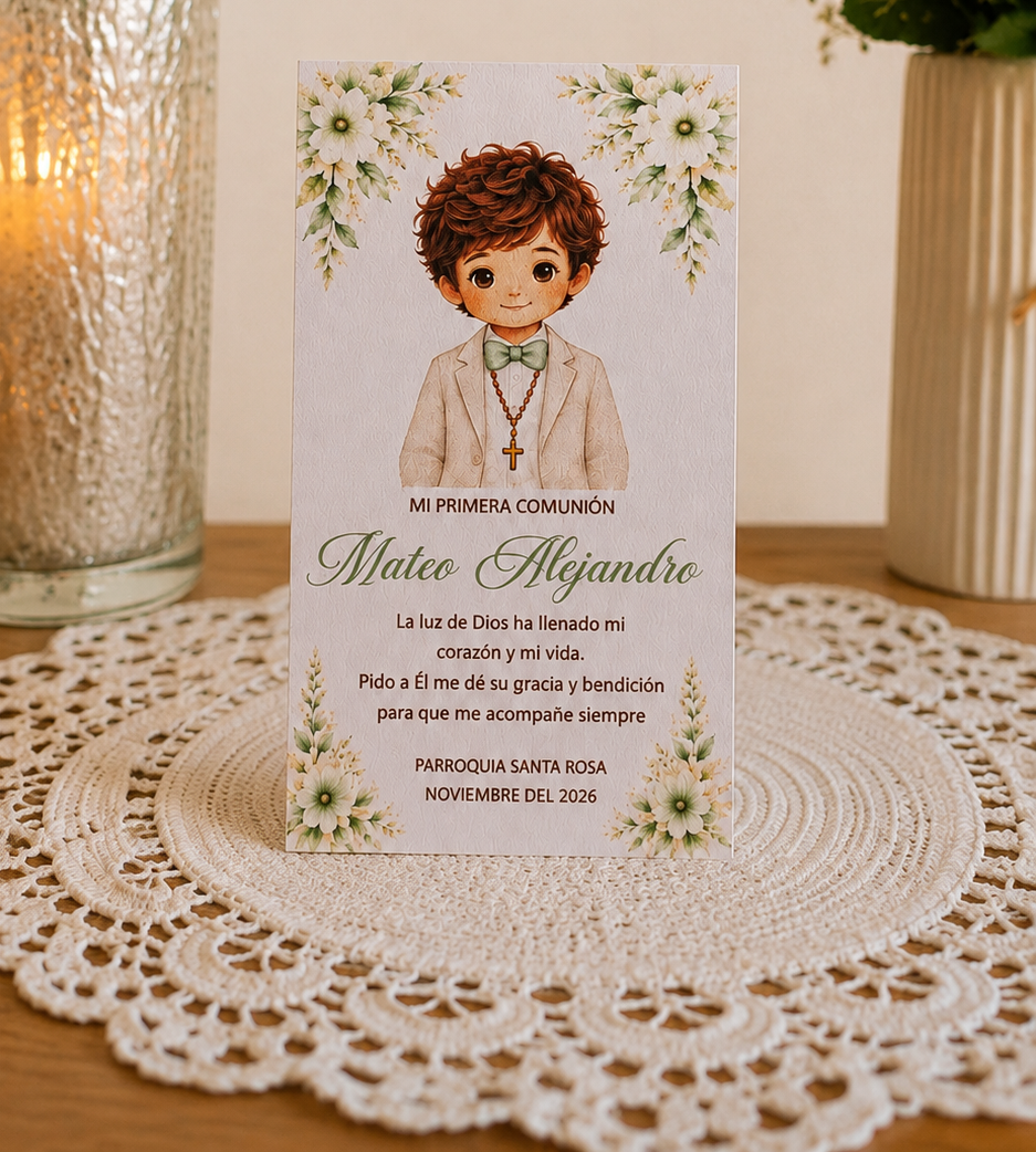 Estampa Comunión Niño
