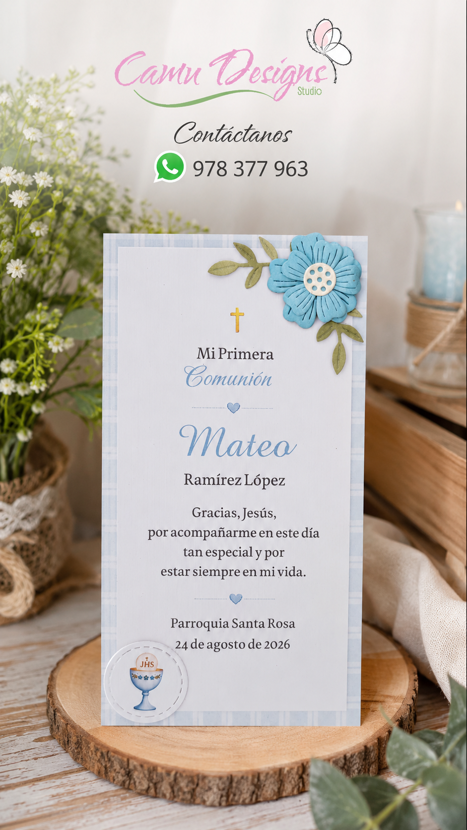 Estampa Comunión Niño